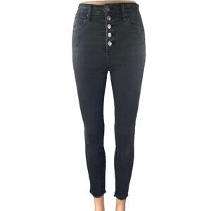 Abercrombie & Fitch Black Super Skinny High Rise Button Fly Denim Jeans Pants 26